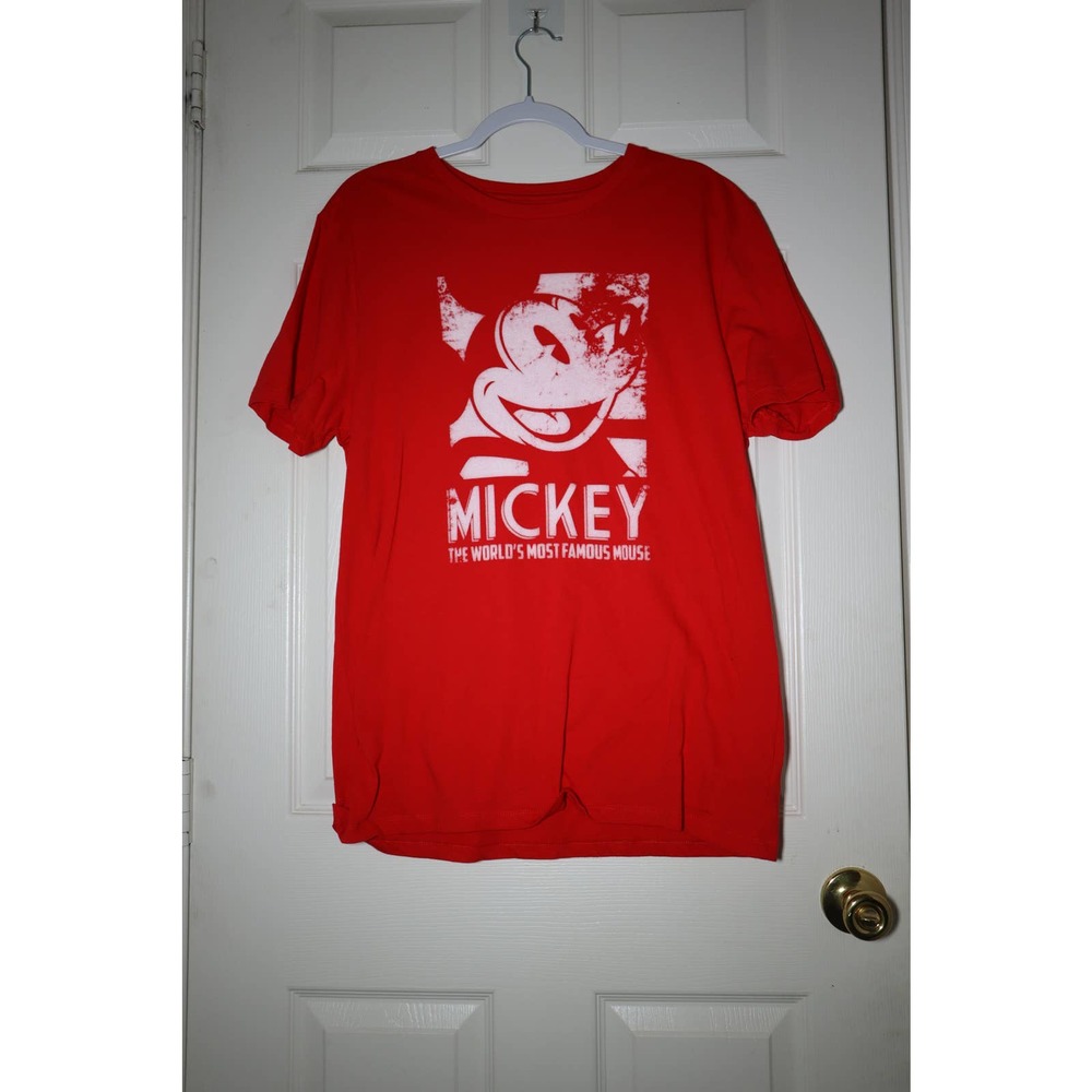 Red Disney Mickey Mouse T-Shirt Unisex Size L
